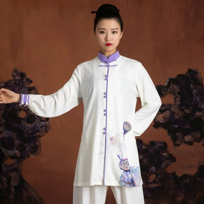 【爱莲说-星光弹力麻】御尊武当太极拳练功服武术表演服新款