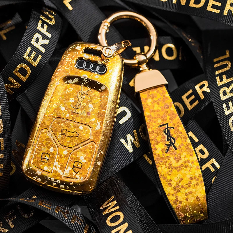 适用于奥迪钥匙套新A6L/A4L/A3/Q3/Q2L/Q5L/Q7/A7L/A8L高档车包扣