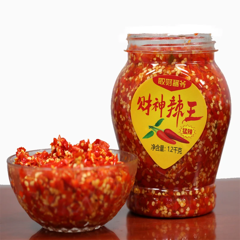 剁椒香辣酱蒸鱼新鲜湖南剁辣椒制作特辣炒菜调味拌饭酱500克瓶装