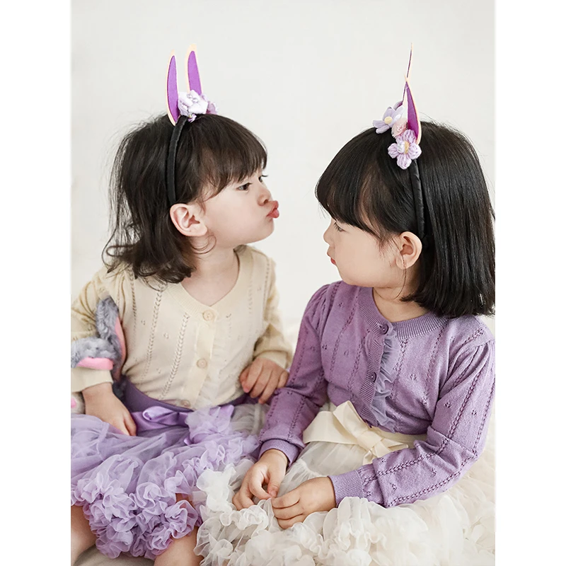 【清】幼悠春夏季针织上衣儿童休闲纯色网纱女童 X3202