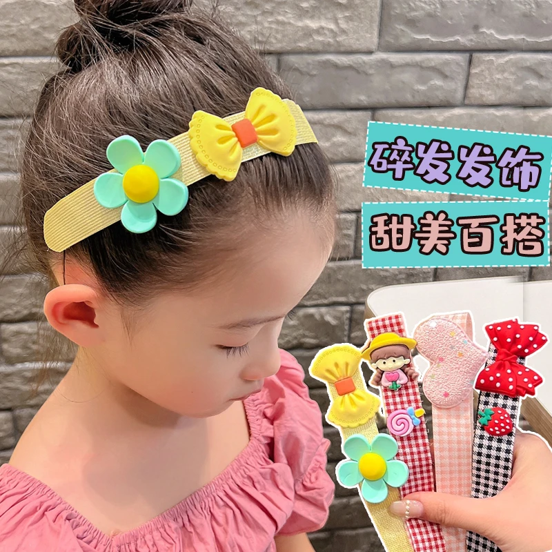 儿童卡通魔术贴女童宝宝公主不伤发可爱花朵整理碎发刘海女孩发饰