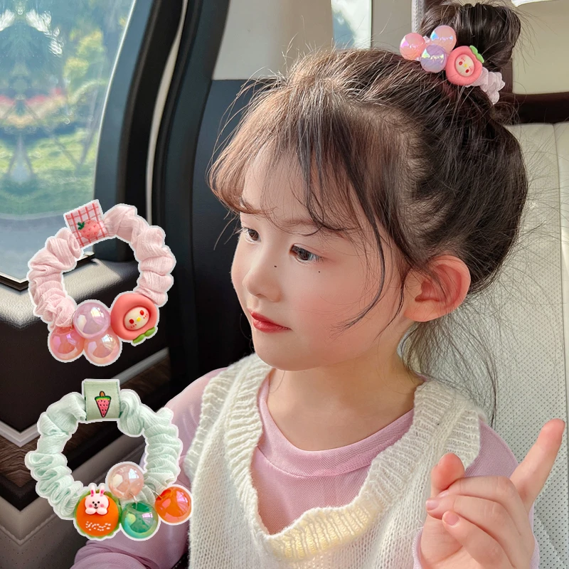 儿童糖果色卡通发圈不伤发皮筋扎马尾头绳女童小女孩高弹皮筋发饰