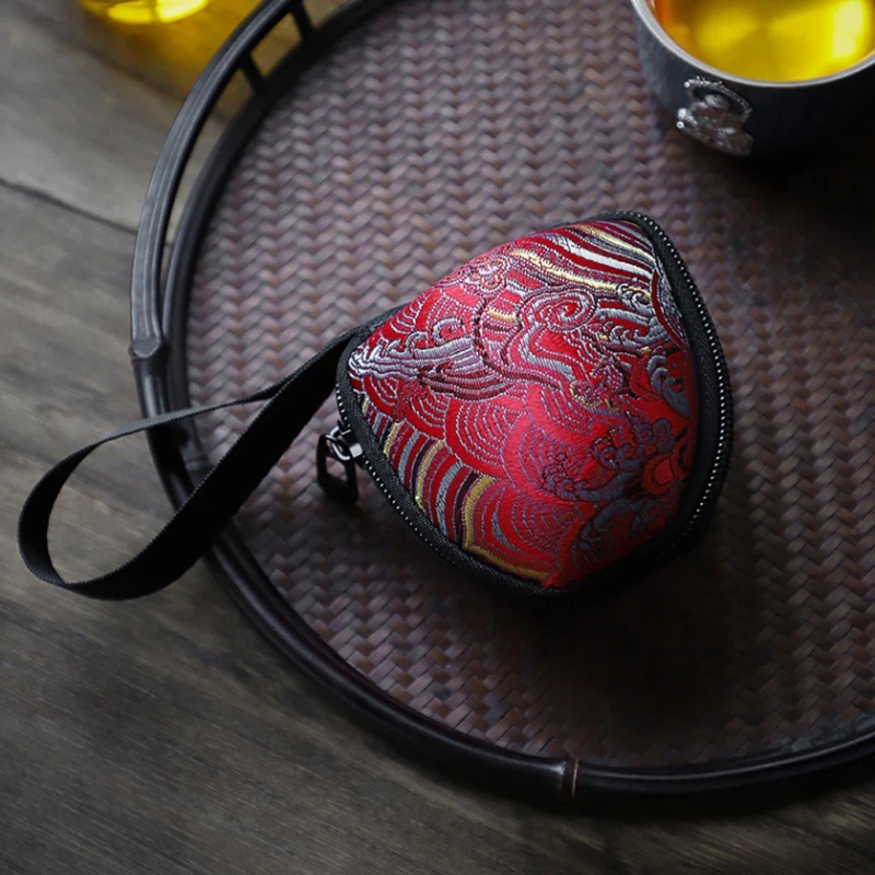 随身锦缎茶杯袋子主人杯收纳袋旅行户外便携包文玩袋家用便携式