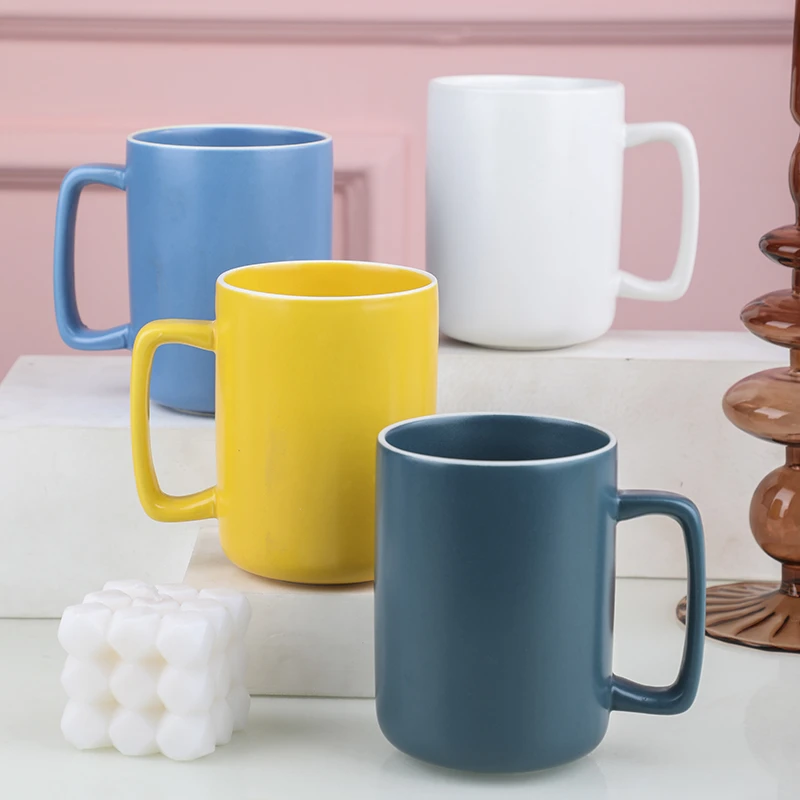 【陶瓷水杯】简约茶杯纯色马克杯莫兰迪陶瓷咖啡杯大容量牛奶杯