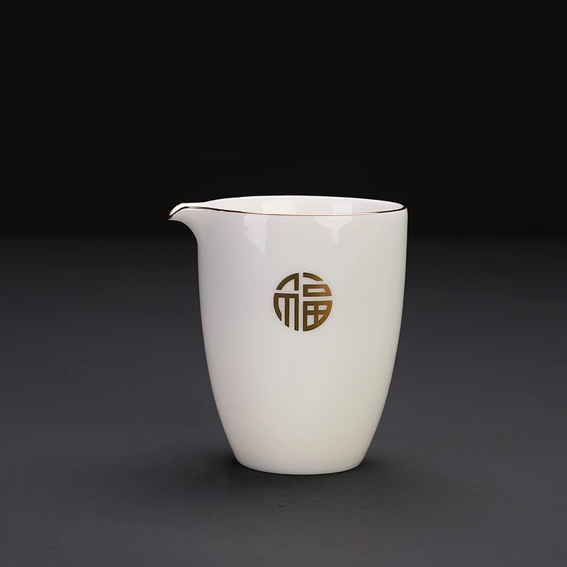 高白瓷陶瓷公道杯茶漏套装家用玉瓷茶海茶过滤分茶器功夫茶具配件