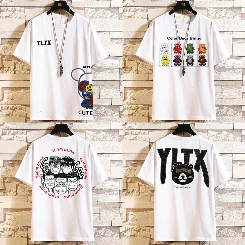 特大码加肥加大号肥佬胖哥卡通显瘦400斤夏季宽松圆领短袖体t恤男