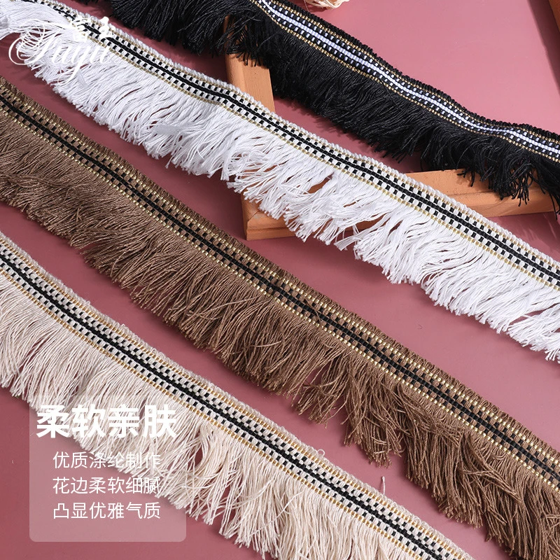 流苏花边夹金丝织带衣服服装辅料裙边窗帘装饰边民族风蕾丝条布料