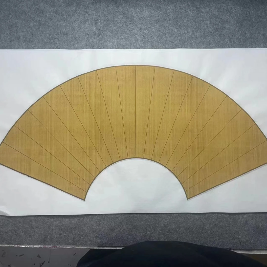【仿绢布古风蜡染扇面】34*69cm 空白扇面手工蜡染 书法小楷