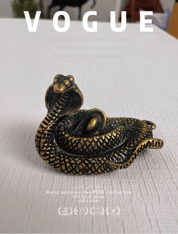 黄铜制作蛇缠元宝摆件手工纯铜元宝生肖蛇钥匙扣挂件黄铜复古创意