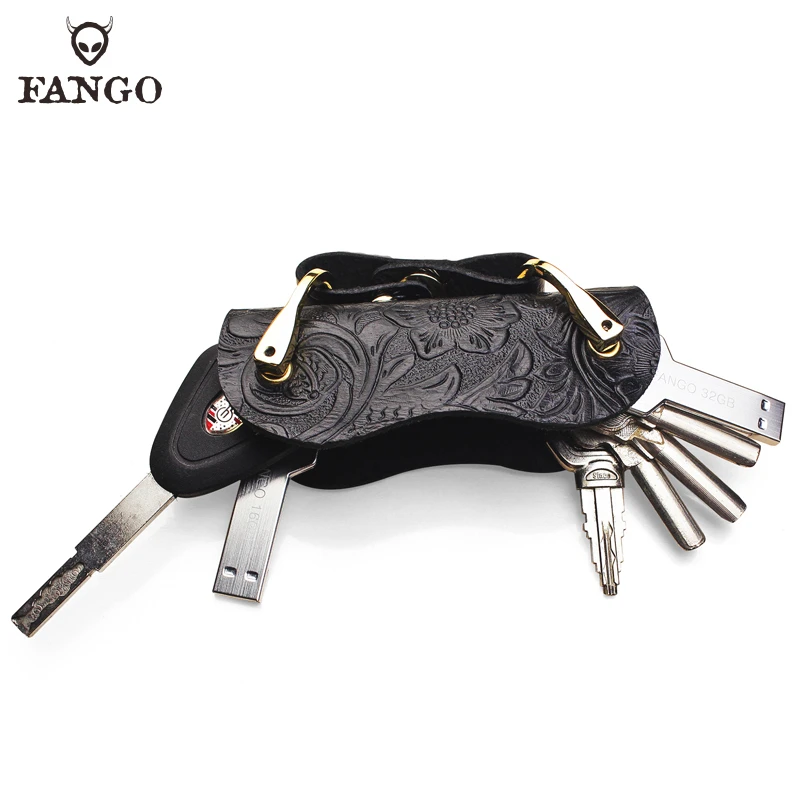 手工真皮钥匙收纳包头层牛皮钥匙包复古创意钥匙收纳器简约锁匙包