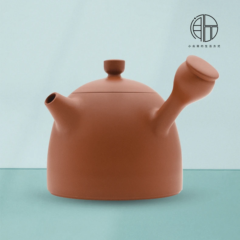闻品Q仔左、右手款侧把壶/朱泥/纯手工/100mL