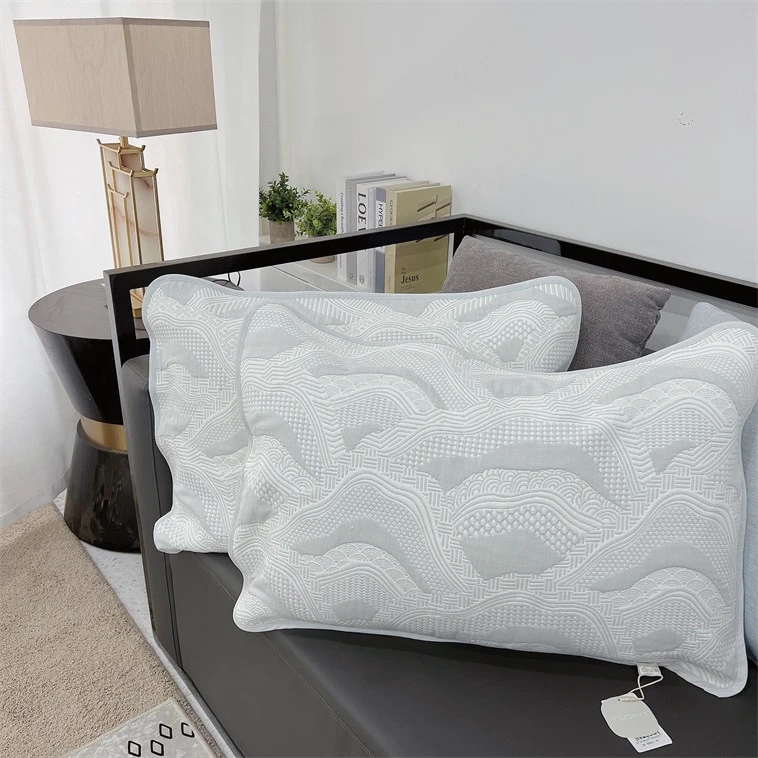 雅赞凉席枕套 成人纱布凉席枕巾枕头套夏季透气吸汗