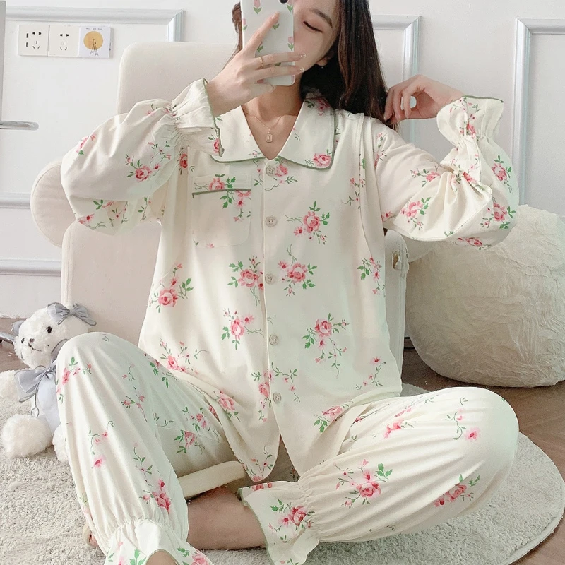 春秋月子服产后6月份7哺乳孕妇睡衣夏季薄款怀孕期家居服产妇喂奶