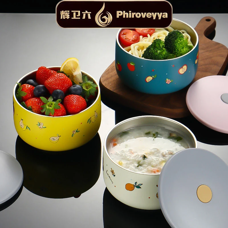 辉卫六原创高颜值316不锈钢碗食品级儿童可爱米饭碗防摔防烫餐具