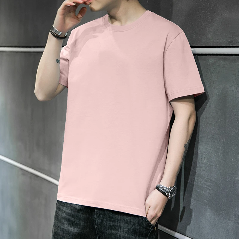 230g重磅纯棉t恤男士短袖潮流宽松纯色体恤衫夏季半袖液氨长绒棉