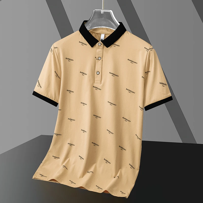 冰丝polo衫2024新款翻领短袖t恤男装夏季保罗有领商务半袖上衣服
