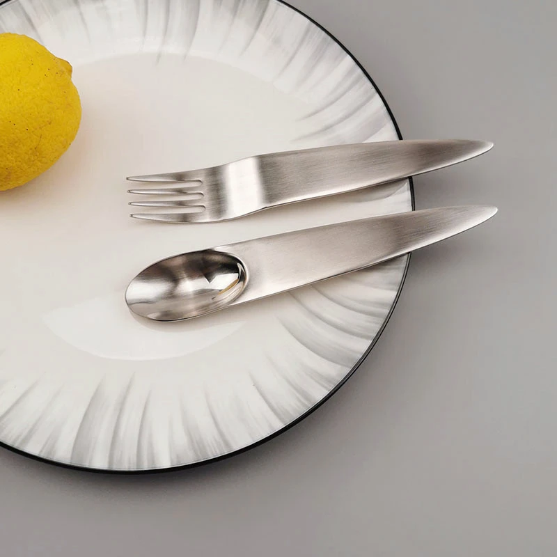 出口18/10不锈钢甜点勺叉味勺甜品酸奶勺子叉子304水果叉甜点叉