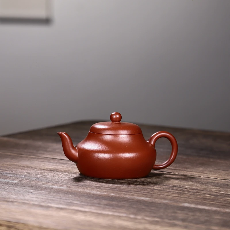 宜兴紫砂壶小品180ml原矿大红袍君德全手工家用泡茶壶梨形