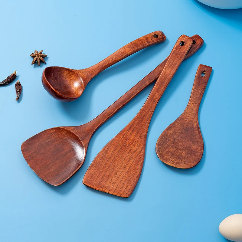 柯木家用锅铲不粘锅专用木铲耐高温木质厨具炒菜铲子小饭勺粥汤勺