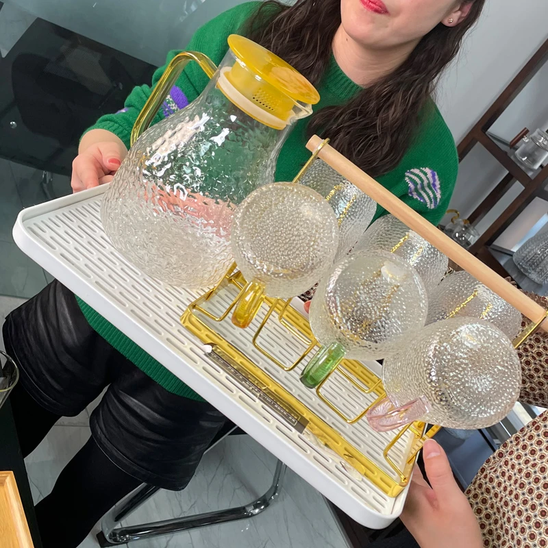 可么可高硼硅锤纹玻璃六色简约杯