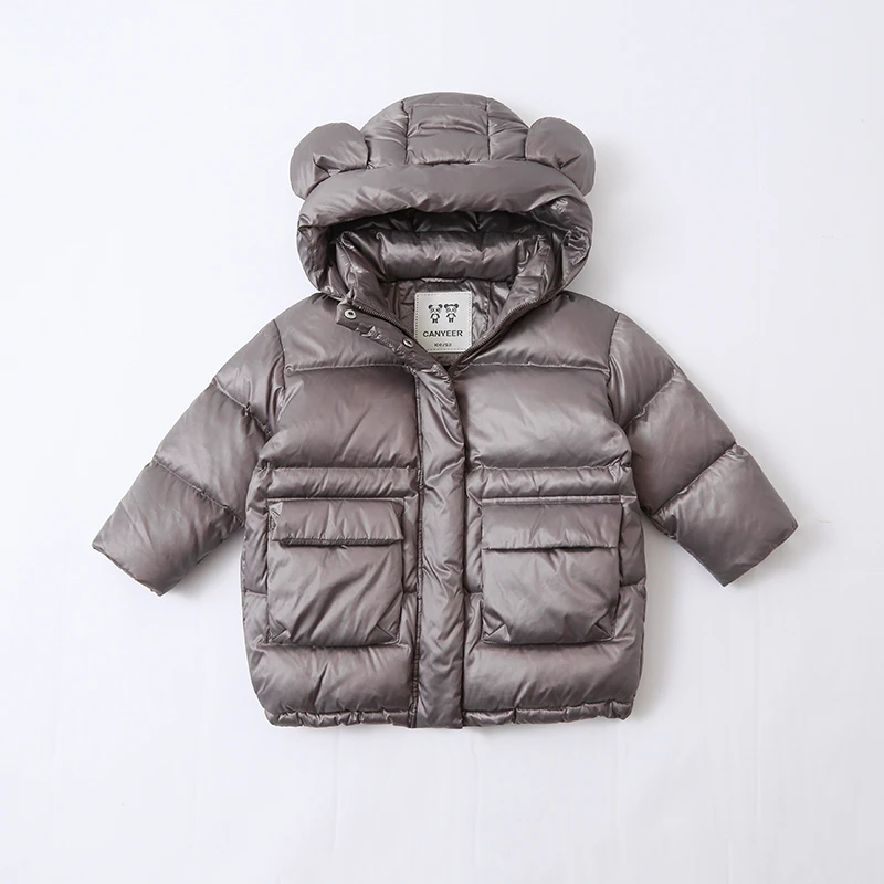 【21128】女宝宝羽绒服中长款加厚90白鸭绒1-3-6-8岁中小童羽绒衣