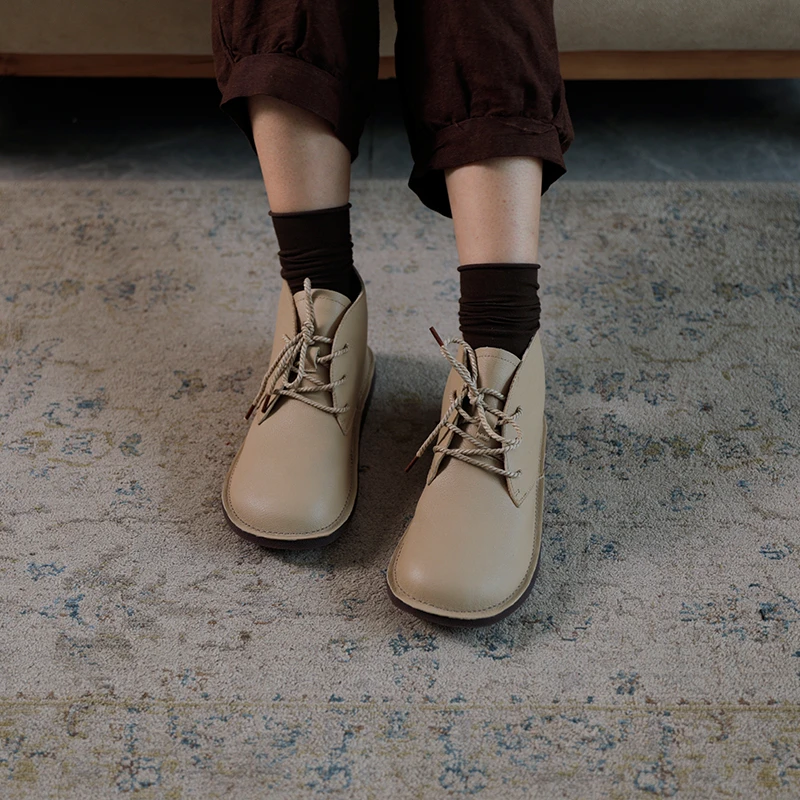 X685-16汇盈秋季真皮马丁靴复古新款单靴时尚百搭系带短筒靴子