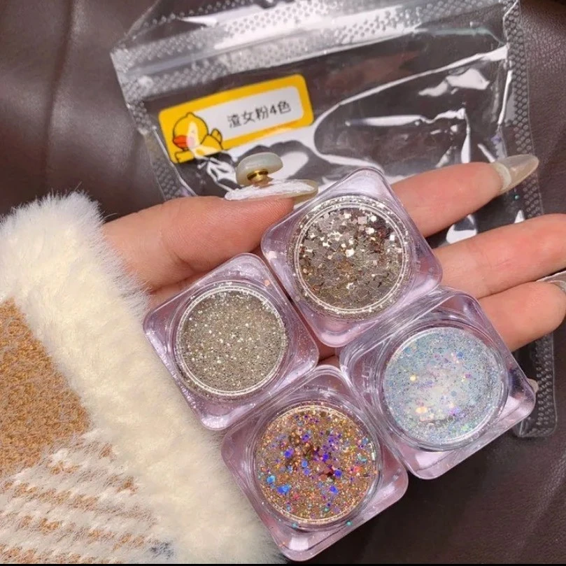 语菲优选美甲饰品渣女闪粉亮片4盒装指甲装饰