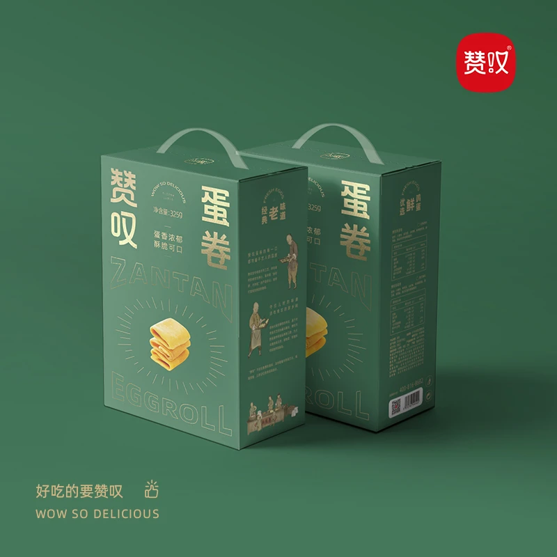 赞叹传统鸡蛋卷325g原味芝麻味混合口味好吃健康休闲独立包装零食