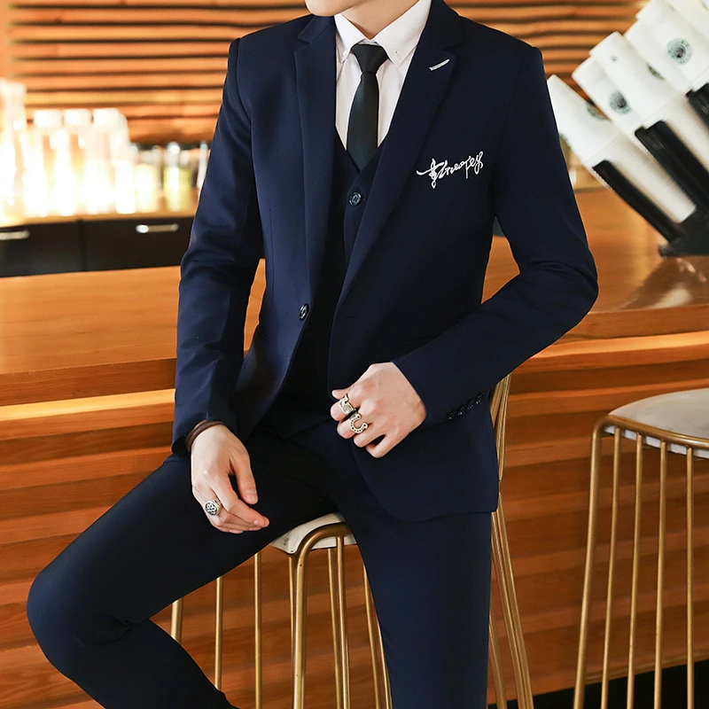 四季款男士西服套装韩版商务休闲正装婚庆小西装修身礼服潮流百搭