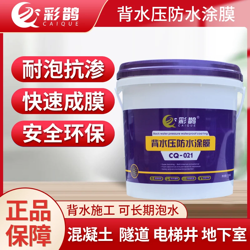 彩鹊背水压防水涂膜内墙屋顶防潮防霉地下室负水压材料超强粘结