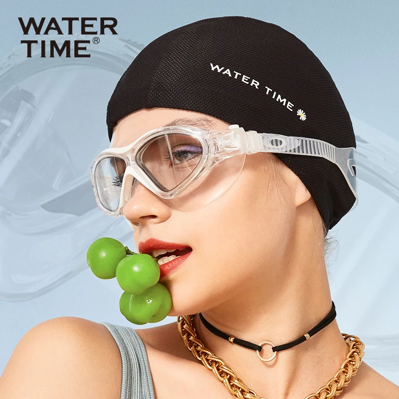 水川泳镜防水防雾高清大框近视游泳眼镜男女儿童镜帽套装