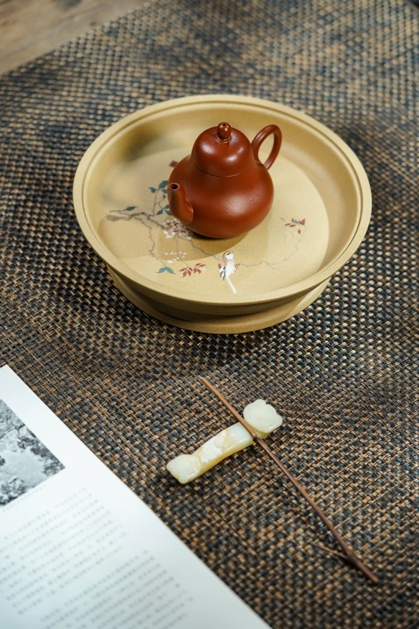 【知守.茶器】紫砂果盘/壶承，高端泥绘款
