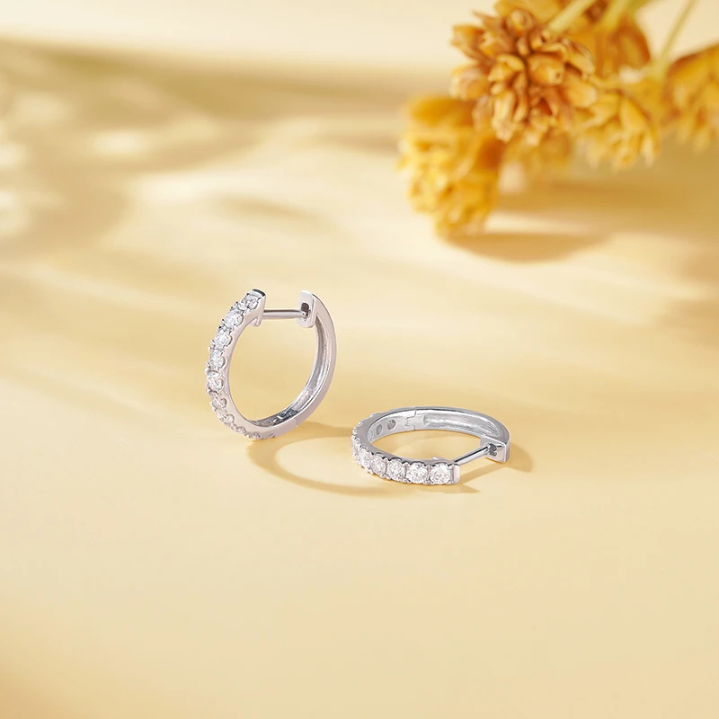 圆钻石耳环耳扣E430267气质时尚小众简约精致