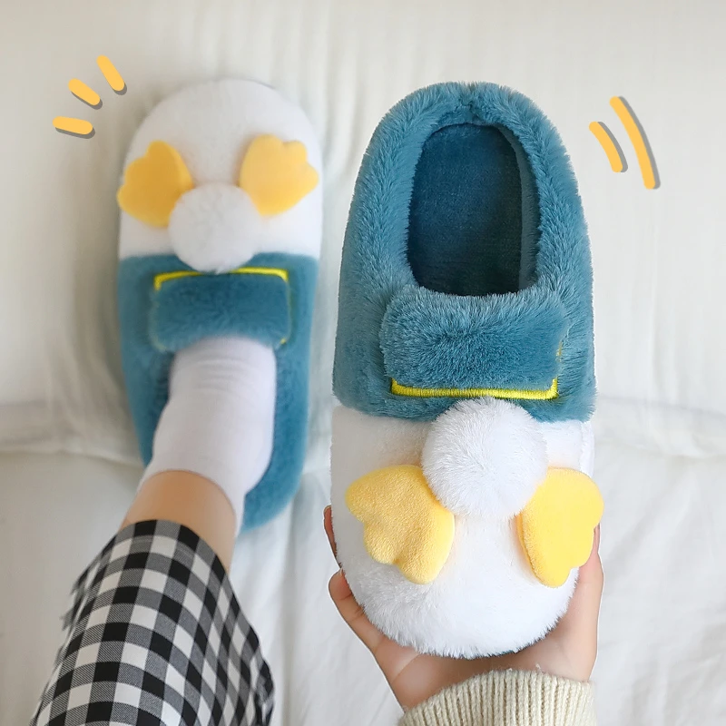 【反季特卖】毛绒棉拖鞋女冬天情侣家居家用防滑厚底保暖毛拖鞋男