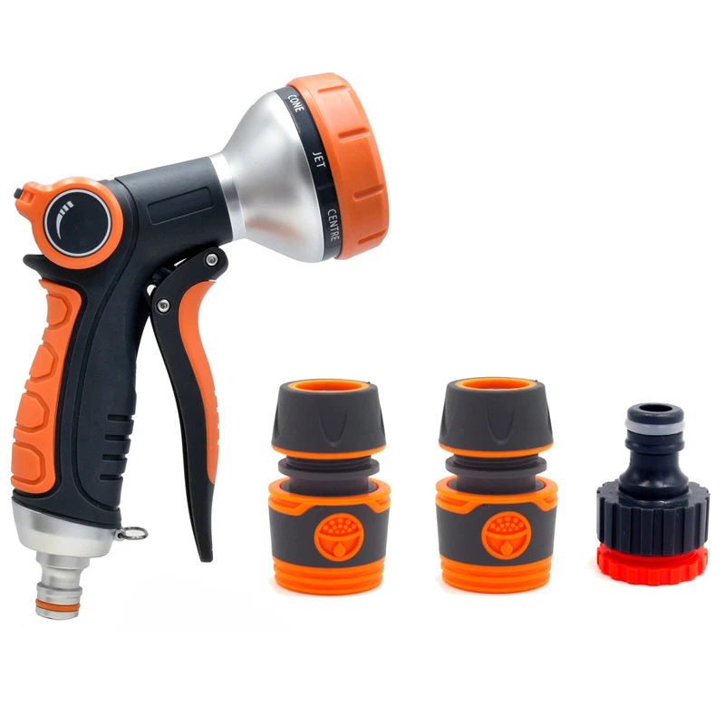 新款多种功能园林浇花灌溉高压洗车水枪喷头  现货亚马逊水枪户外