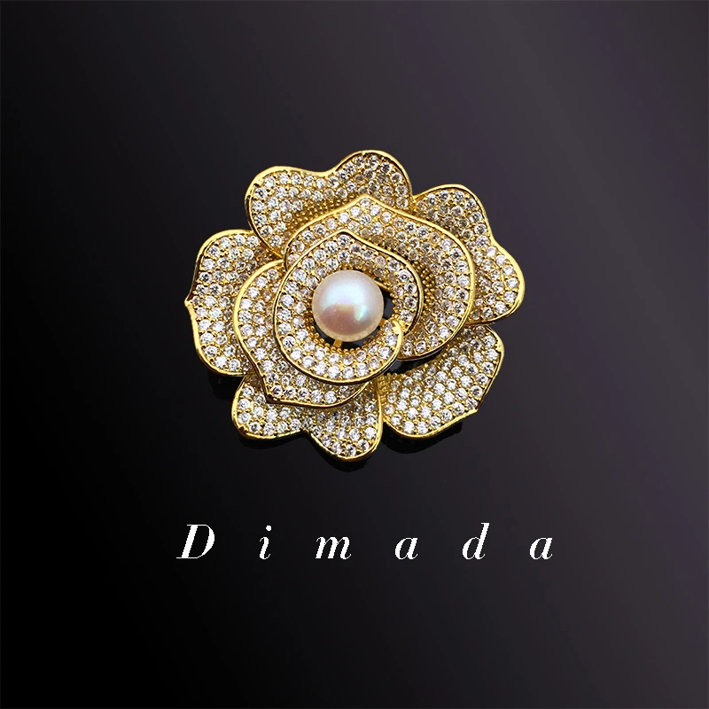 D.M.D/迪曼达 合金胸针 52大花玫瑰花朵胸针胸花别针女大衣配饰