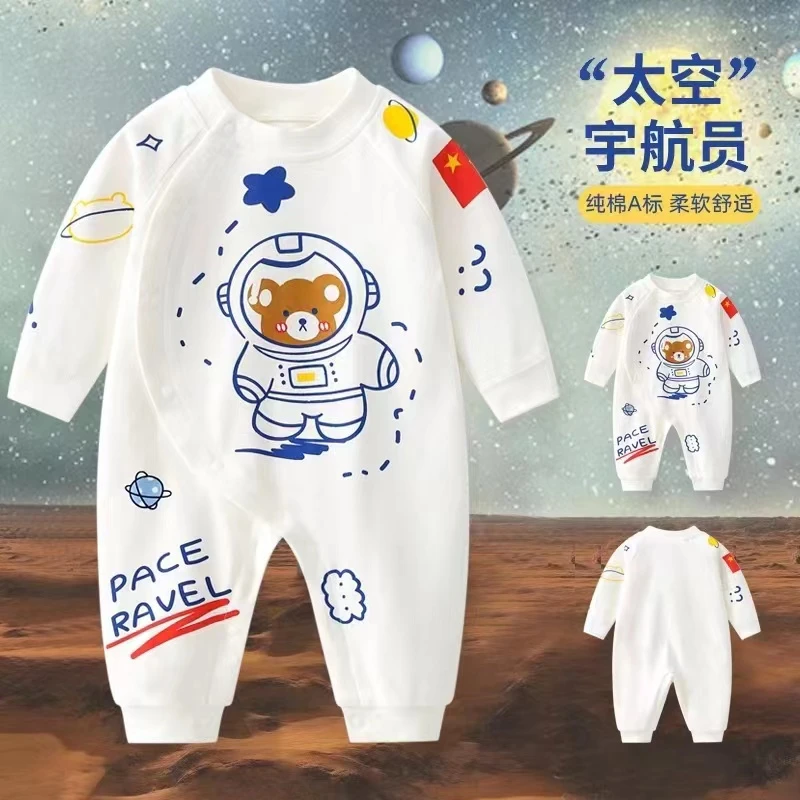 春秋新款婴幼儿太空人长袖连体哈衣