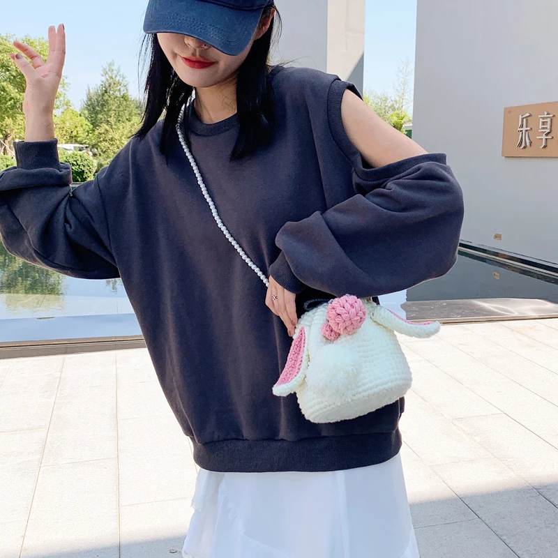 手工编织包包diy材料包钩针自制作草莓兔子毛线编织女包斜挎小包