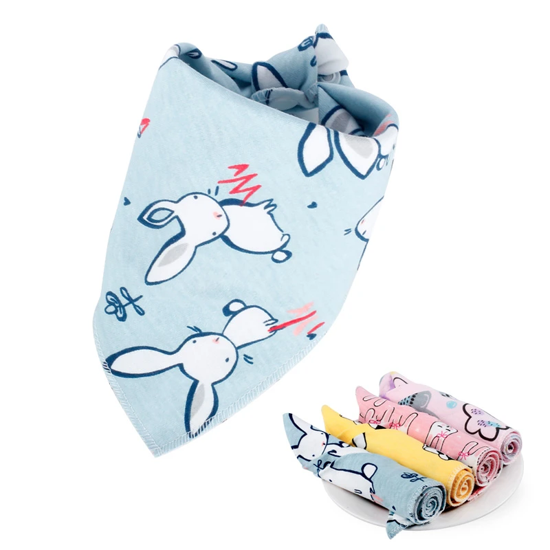 CKbebe新疆棉口水巾加大加厚5条装 男女童卡通嘴围巾幼儿夏季宝宝