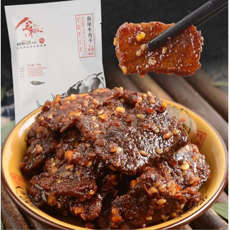 重庆石柱土特产念椒麻辣牛肉干开袋即食旅游休闲零食小吃100克