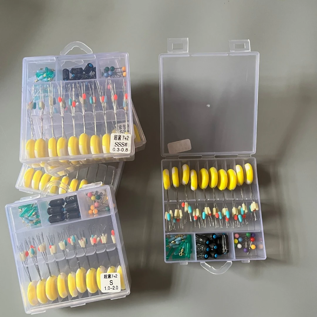 竞技米黄硅胶太空豆套装7+2环保刻度铅快速子线夹倍力漂座套装