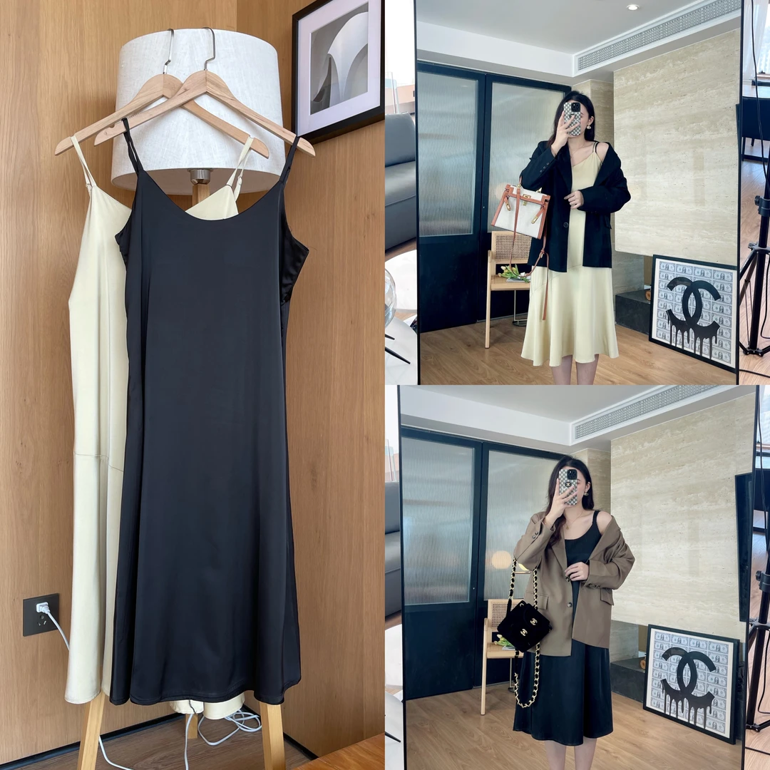 大码女装显瘦内搭百搭吊带连衣裙72039