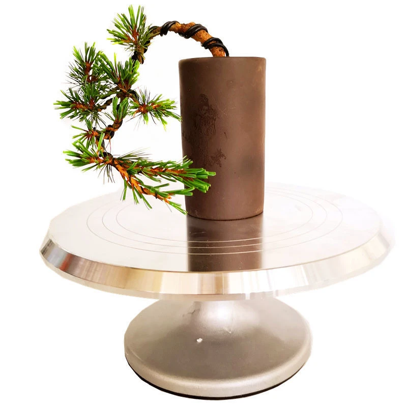 盆景树桩转盘花卉盆栽修剪旋转台手动盘景操作台专用工作台铝合金