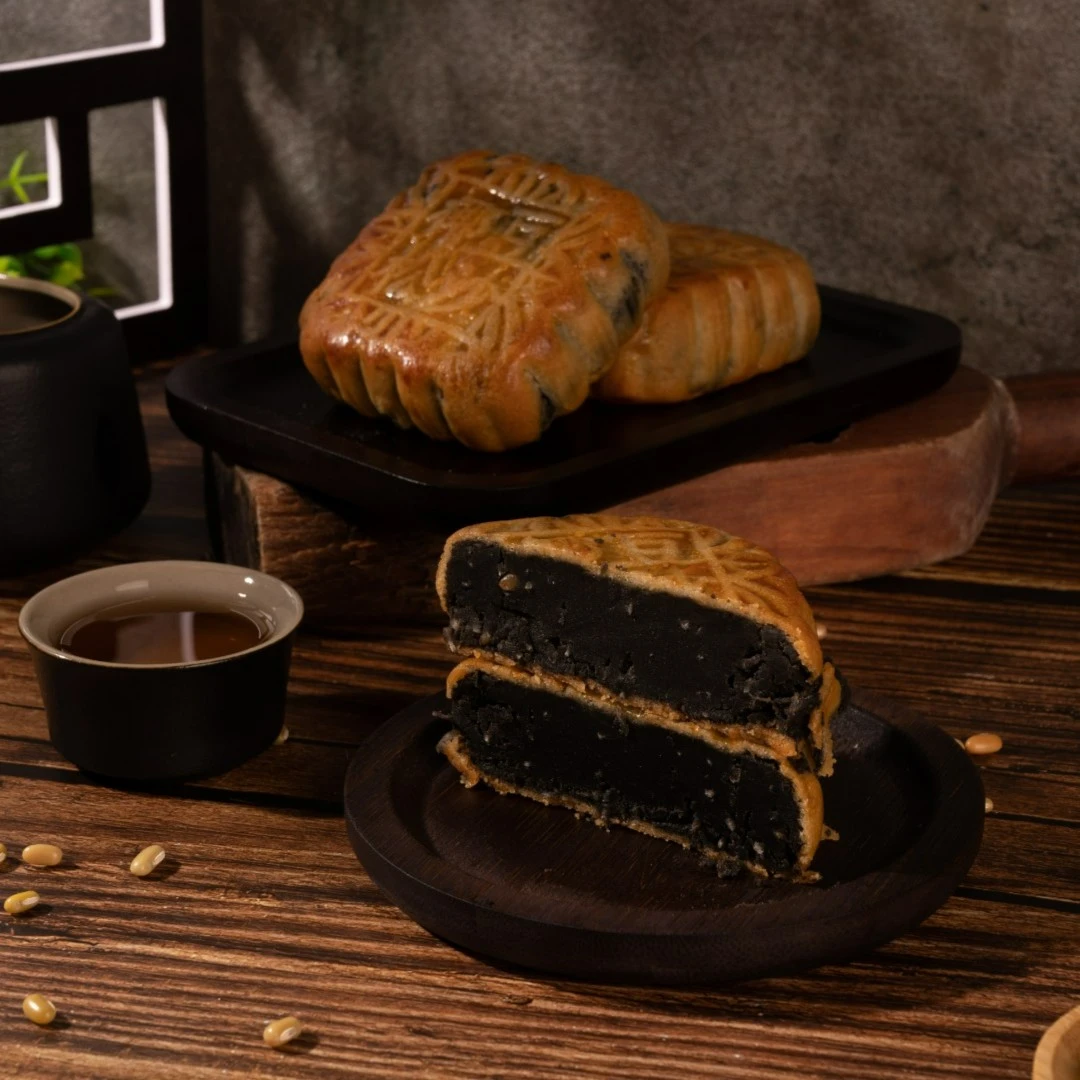 陈进晃椰香松子黑豆沙月饼600克/筒广式台山.深井传统手工制作