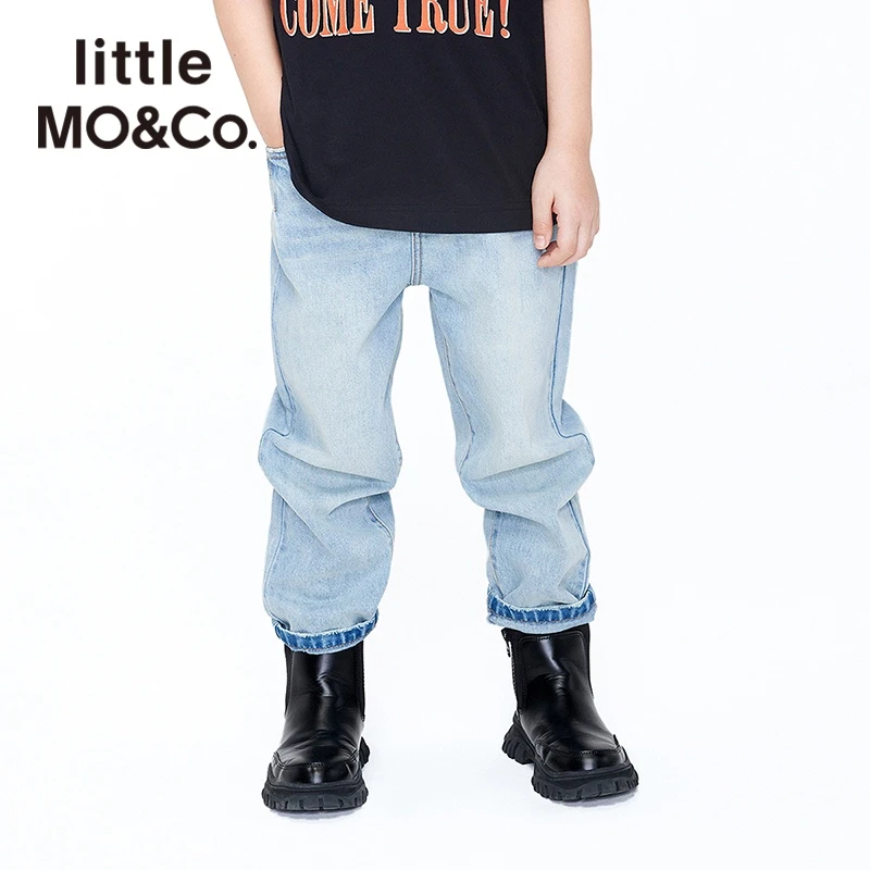 little moco童装夏装新款男女童宽松棉长款牛仔裤#KBB2JEN019