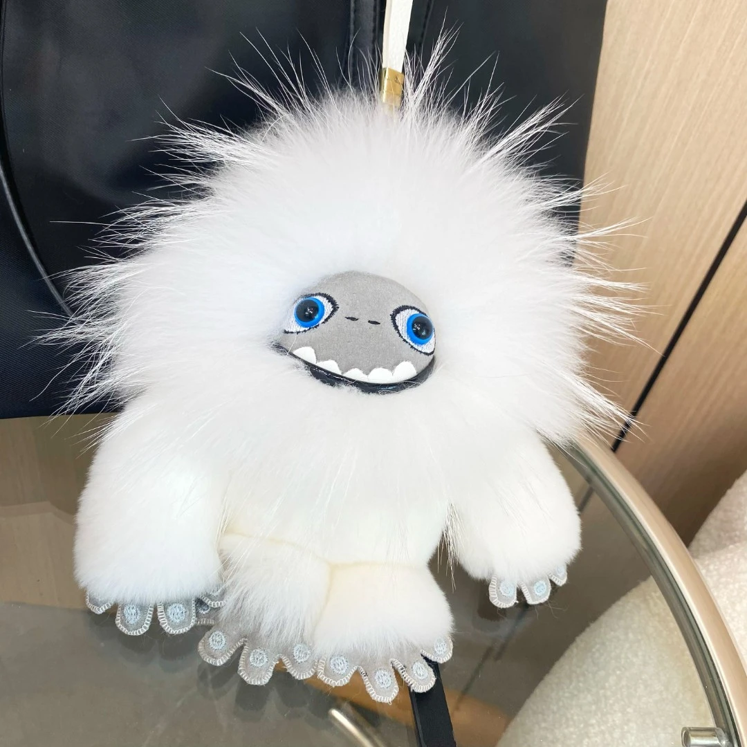 獭兔毛小怪兽雪怪包包挂饰可爱毛绒狮子公仔钥匙扣皮草挂件礼物女