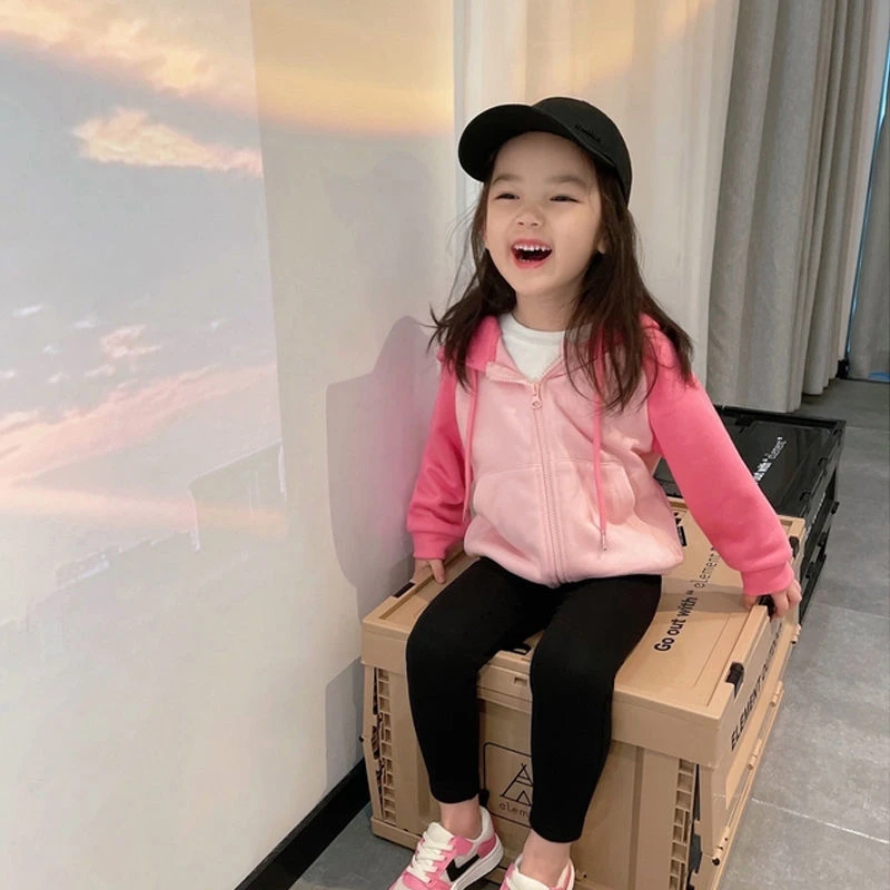 女童外套2023新款卫衣女童外穿拉链开衫春秋款女宝宝童装韩版休闲