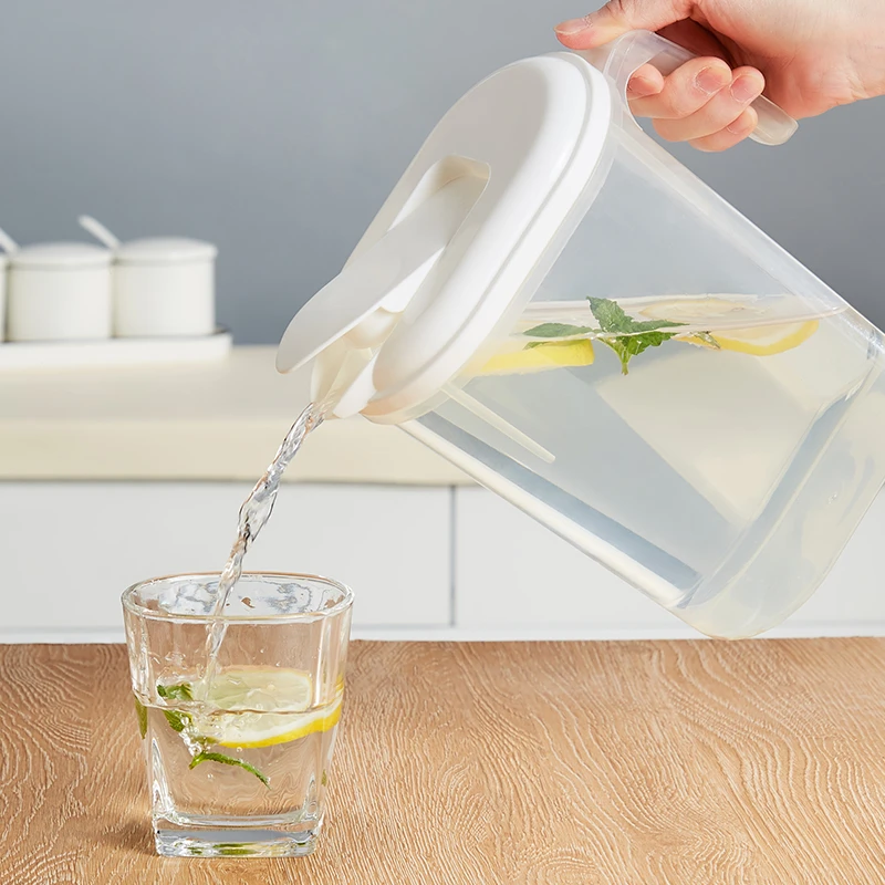 日式窄形双开盖密封大容量冷水壶泡茶壶 耐热凉水壶茶水壶1800ML