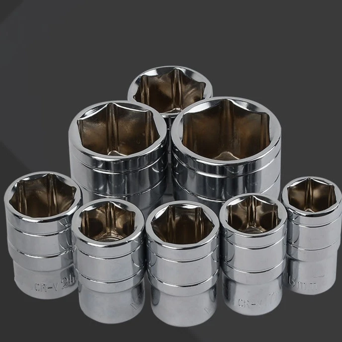 短套筒套装扳手8-32mm外六角套筒头电动6角套头工具