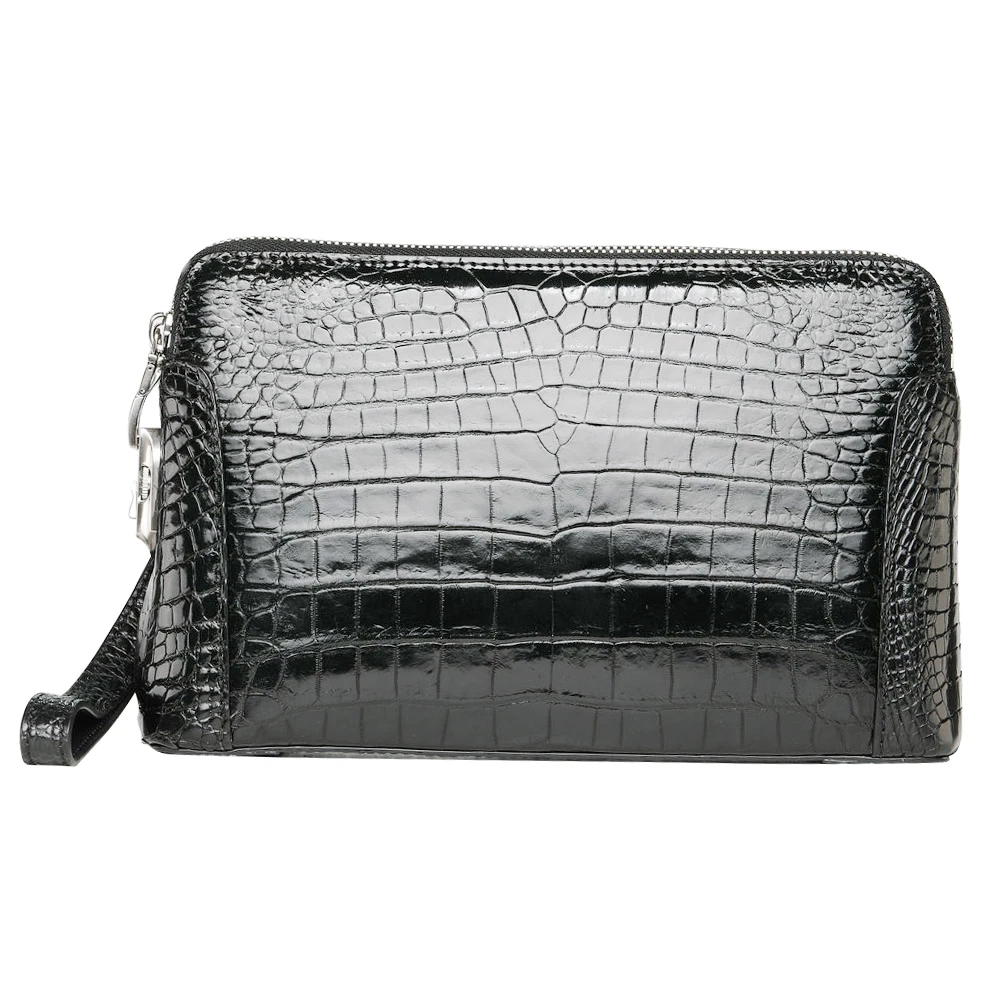 尼罗鳄鱼皮真皮男士皮包正品手拿包收纳包皮钱包男士手拿钱包手包